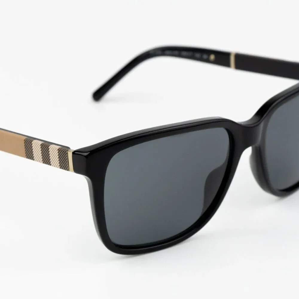 NEW Burberry BE4181 300187 Black Grey Square Unisex Sunglasses BE4181